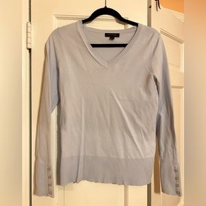 Ann Taylor Light Blue Button Sleeve Sweater